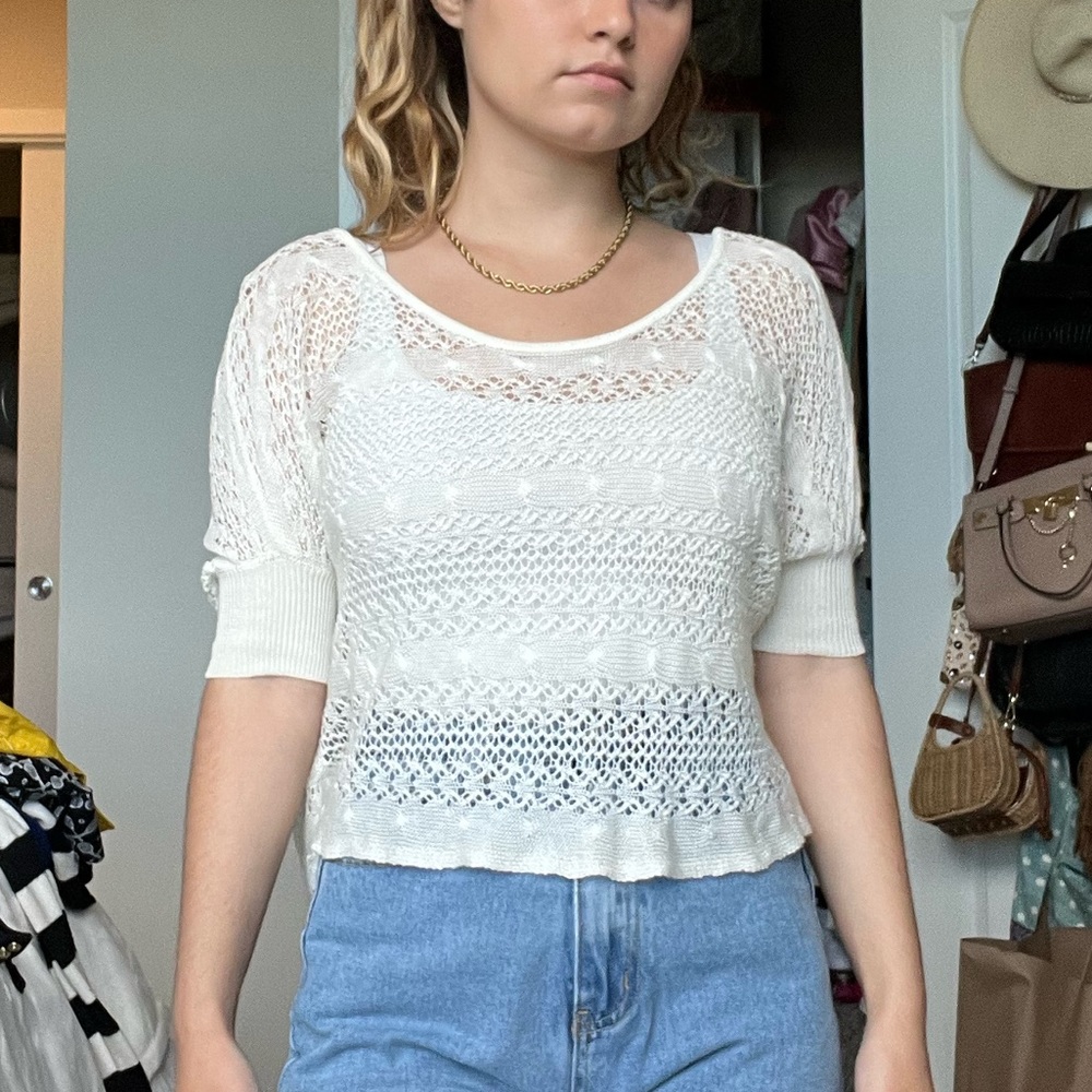 Crochet knit off the shoulder top